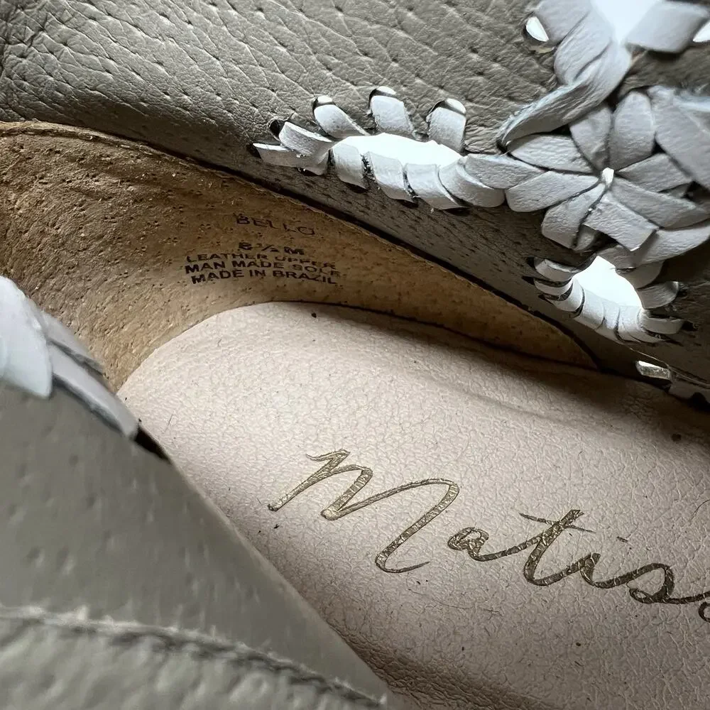 Matisse Bello‎ White Lattice Leather Lasercut Boots Size 8.5 Zip Ankle Booties